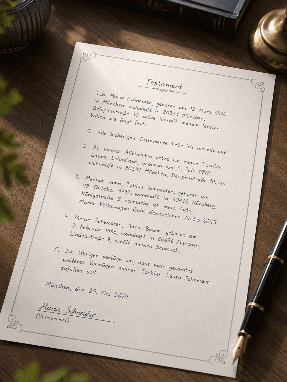 Persönliche Beratung zu Testamentsbegleitung